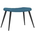 Chaise de relaxation avec tabouret Bleu Velours – Image 5
