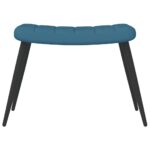 Chaise de relaxation avec tabouret Bleu Velours – Image 6