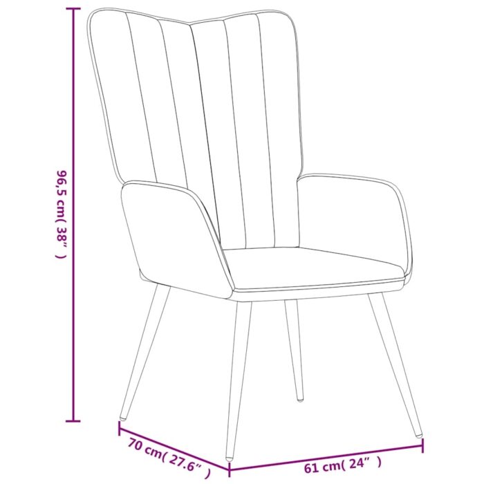 Chaise de relaxation avec tabouret Bleu Velours – Image 9