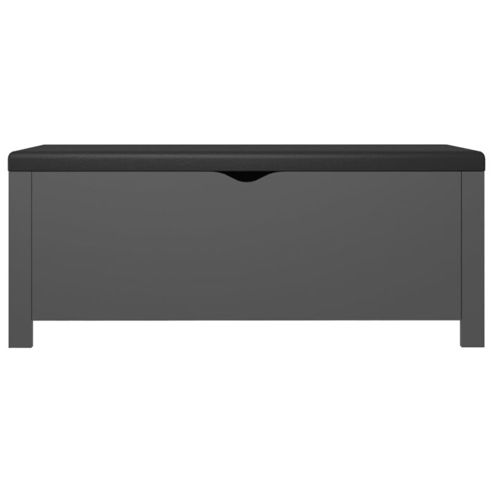 Boîte de rangement avec coussin gris 105x40x45 cm – Image 3