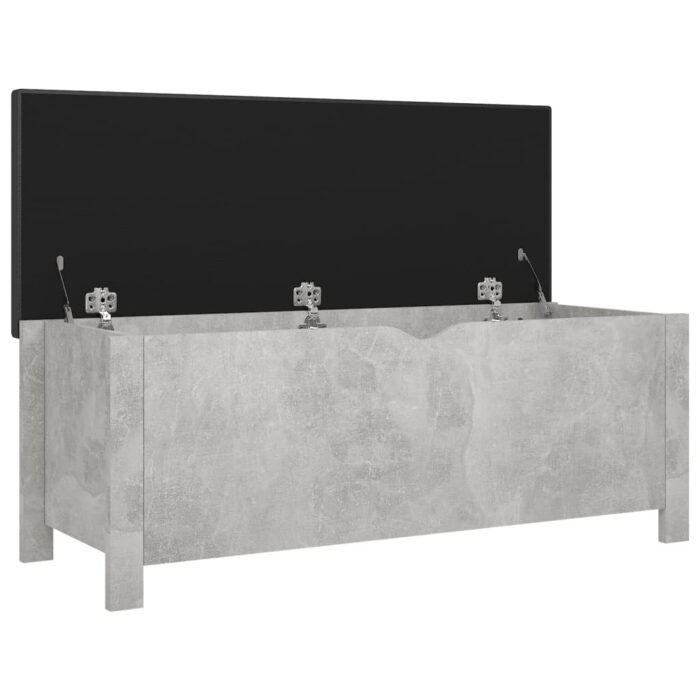 Boîte de rangement avec coussin gris béton 105x40x45 cm – Image 2