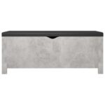 Boîte de rangement avec coussin gris béton 105x40x45 cm – Image 3