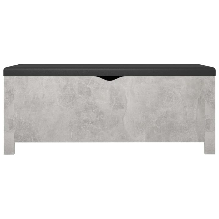 Boîte de rangement avec coussin gris béton 105x40x45 cm – Image 3
