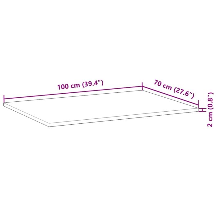Dessus de bureau fini à l'huile 100x70x2cm bois d'acacia massif – Image 8