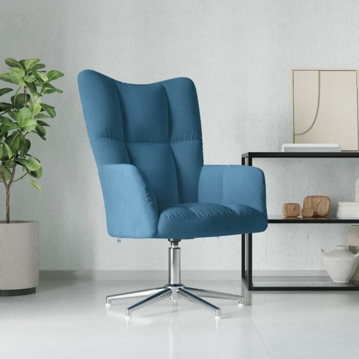 Chaise de relaxation Bleu Velours – Image 1
