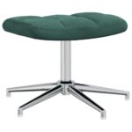 Chaise de relaxation avec tabouret Vert foncé Velours – Image 5