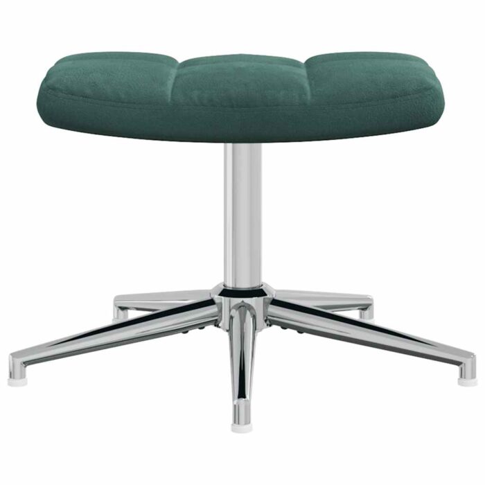 Chaise de relaxation avec tabouret Vert foncé Velours – Image 6