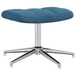 Chaise de relaxation avec tabouret Bleu Velours – Image 5