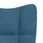 Chaise de relaxation avec tabouret Bleu Velours – Image 7