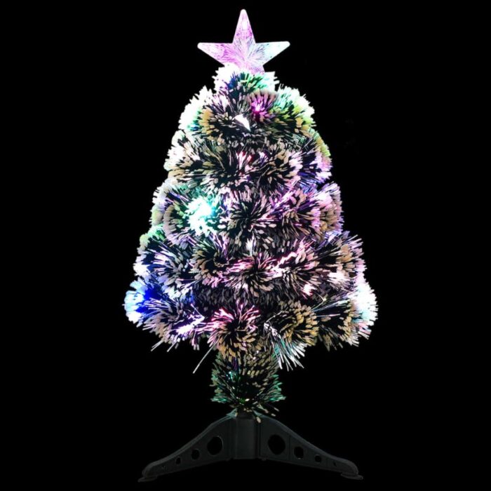 Arbre de Noël pré-éclairé vert et blanc 64 cm fibre optique – Image 2