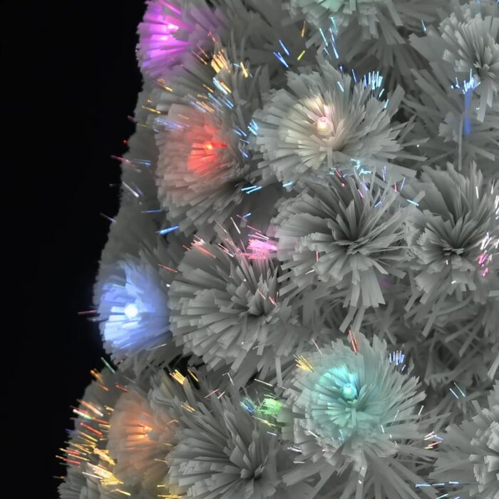 Arbre de Noël artificiel pré-éclairé blanc 150 cm fibre optique – Image 3