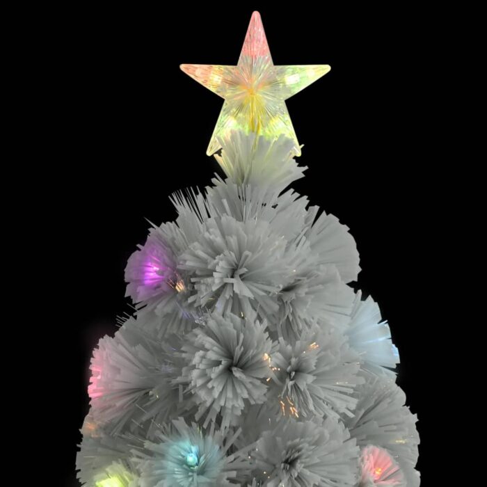 Arbre de Noël artificiel pré-éclairé blanc 150 cm fibre optique – Image 4