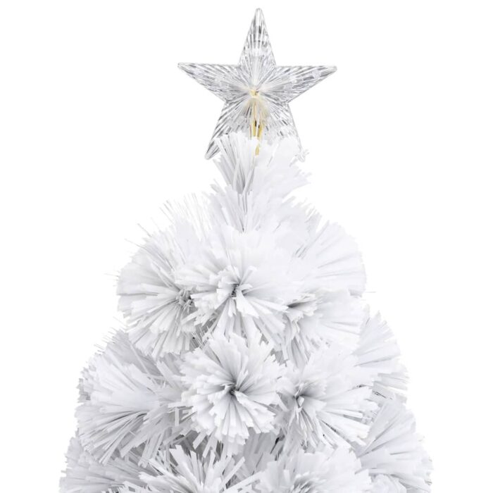 Arbre de Noël artificiel pré-éclairé blanc 150 cm fibre optique – Image 5