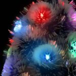 Arbre de Noël artificiel pré-éclairé blanc/bleu fibre optique – Image 3