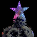 Arbre de Noël artificiel pré-éclairé blanc/bleu fibre optique – Image 4