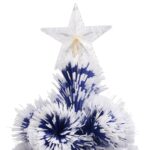 Arbre de Noël artificiel pré-éclairé blanc/bleu fibre optique – Image 6