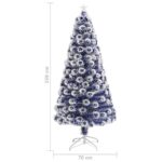 Arbre de Noël artificiel pré-éclairé blanc/bleu fibre optique – Image 8