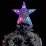 Arbre de Noël artificiel pré-éclairé blanc/bleu fibre optique – Image 3