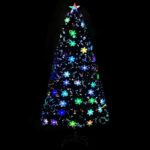 Sapin de Noël et flocons de neige LED Noir 120 cm Fibre optique – Image 2