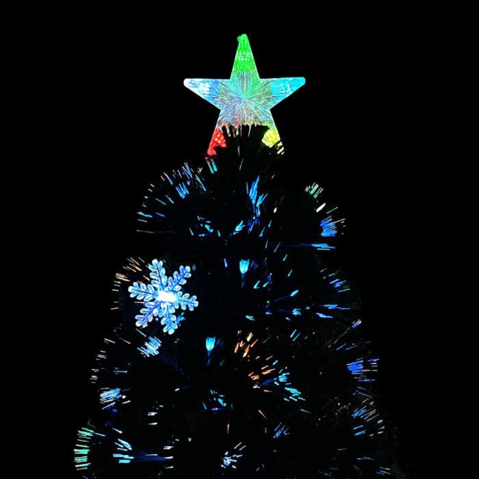 Sapin de Noël et flocons de neige LED Noir 120 cm Fibre optique – Image 3