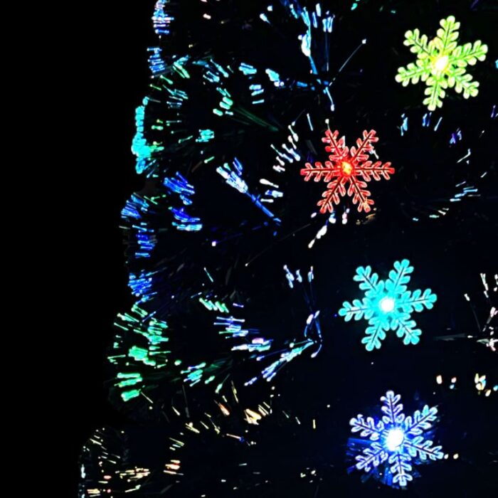 Sapin de Noël et flocons de neige LED Noir 120 cm Fibre optique – Image 5