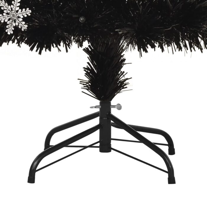 Sapin de Noël et flocons de neige LED Noir 120 cm Fibre optique – Image 7