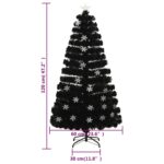 Sapin de Noël et flocons de neige LED Noir 120 cm Fibre optique – Image 8