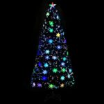 Sapin de Noël et flocons de neige LED Noir 150 cm Fibre optique – Image 2
