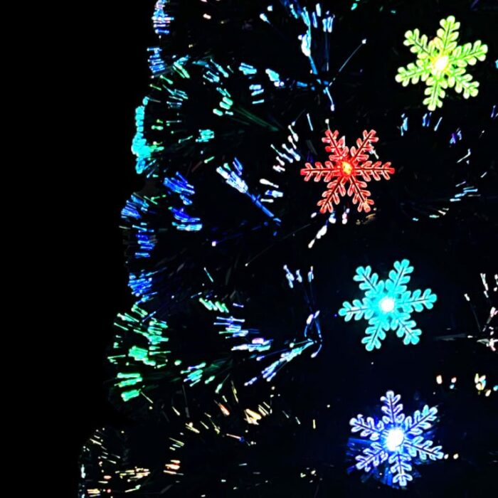 Sapin de Noël et flocons de neige LED Noir 150 cm Fibre optique – Image 5
