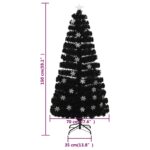 Sapin de Noël et flocons de neige LED Noir 150 cm Fibre optique – Image 8