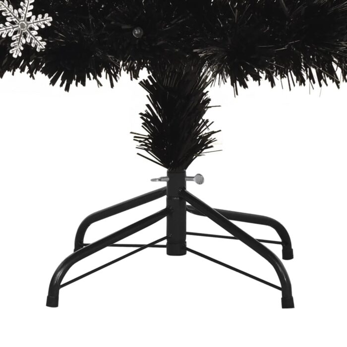 Sapin de Noël et flocons de neige LED Noir 180 cm Fibre optique – Image 7