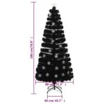 Sapin de Noël et flocons de neige LED Noir 180 cm Fibre optique – Image 8