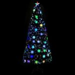 Sapin de Noël et flocons de neige LED Noir 210 cm Fibre optique – Image 2
