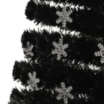 Sapin de Noël et flocons de neige LED Noir 210 cm Fibre optique – Image 5