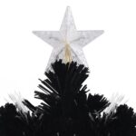 Sapin de Noël et flocons de neige LED Noir 210 cm Fibre optique – Image 6