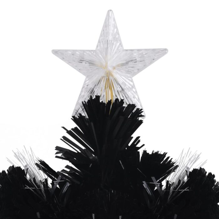 Sapin de Noël et flocons de neige LED Noir 210 cm Fibre optique – Image 6