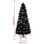 Sapin de Noël et flocons de neige LED Noir 210 cm Fibre optique – Image 8