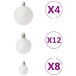 Ensemble de boules de Noël 100 pcs Blanc – Image 3