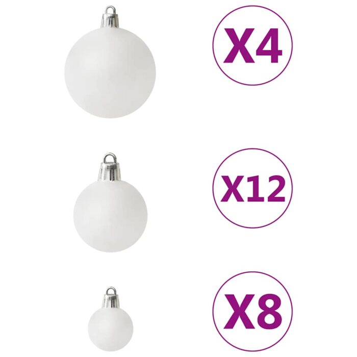 Ensemble de boules de Noël 100 pcs Blanc – Image 3