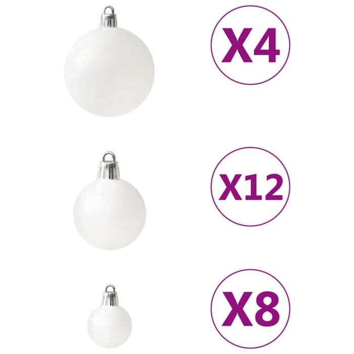 Ensemble de boules de Noël 100 pcs Blanc – Image 4