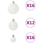 Ensemble de boules de Noël 100 pcs Blanc – Image 5