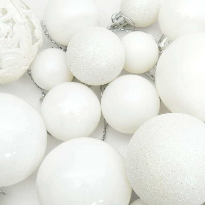 Ensemble de boules de Noël 100 pcs Blanc – Image 6