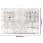 Ensemble de boules de Noël 100 pcs Blanc – Image 7