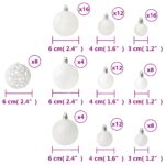 Ensemble de boules de Noël 100 pcs Blanc – Image 8