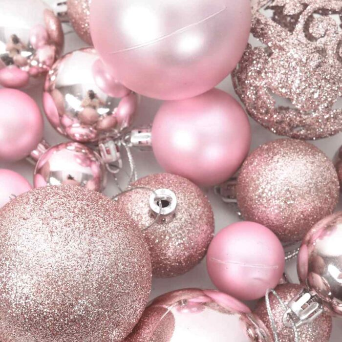 Ensemble de boules de Noël 100 pcs Rose – Image 3