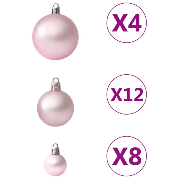 Ensemble de boules de Noël 100 pcs Rose – Image 6