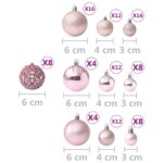Ensemble de boules de Noël 100 pcs Rose – Image 7