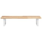 Étagère de vasque murale acier et bois massif d'acacia – Image 2