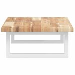 Étagère de vasque murale acier et bois massif d'acacia – Image 3