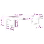 Étagère de vasque murale acier et bois massif d'acacia – Image 9